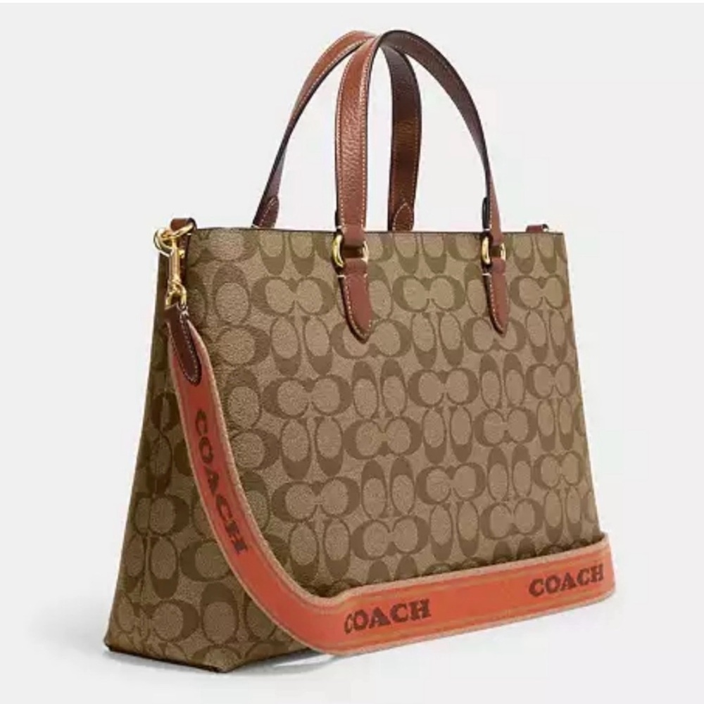 #3 Coach Brown Signature Shoulder Bag - Picture 2 of 7